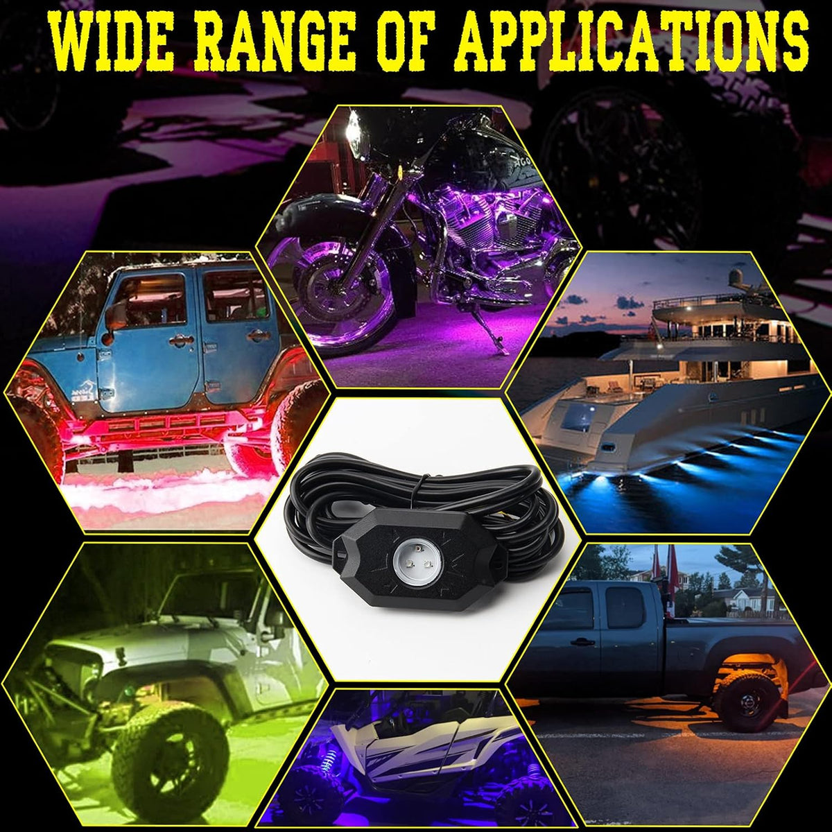 RGB LED Rock Lights with APP Bluetooth Controller R214
