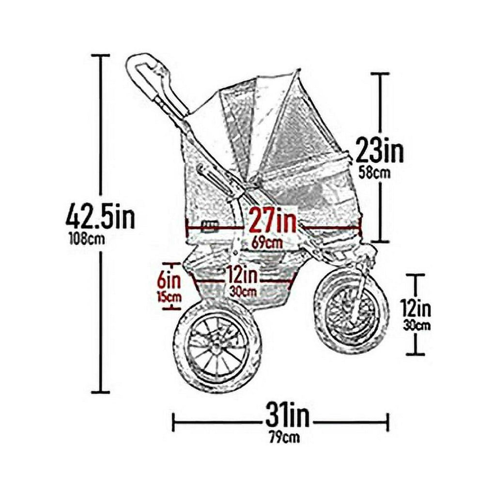 Double No-Zip Pet Stroller H943044