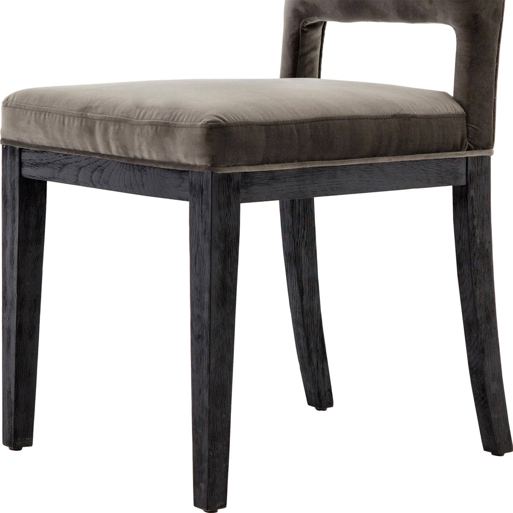 Washed Velvet Grey Dining Chair D9482