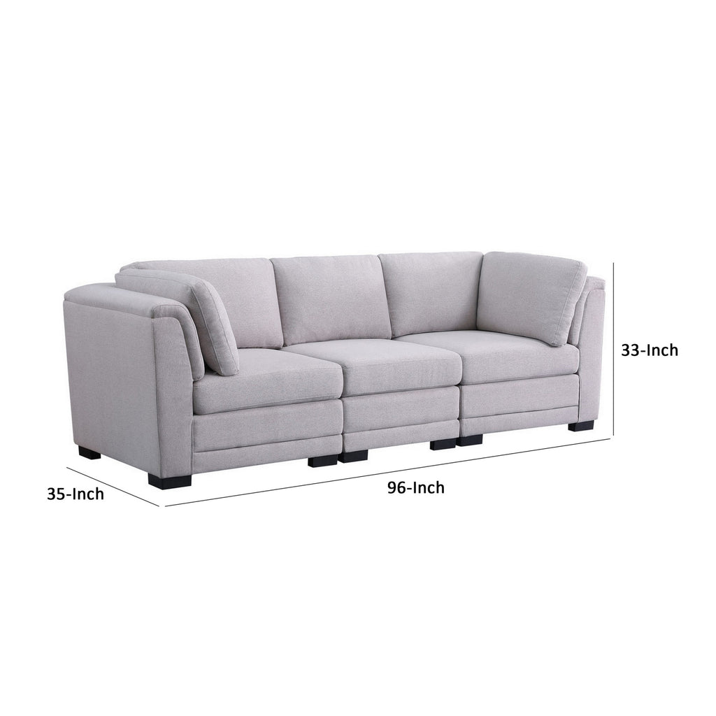 Gray 96 Inch 3 Seater Modular Sofa S672