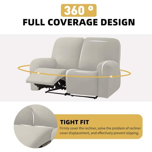 Orange 2 Seat Stretch Soft Recliner Sofa Cover A6518