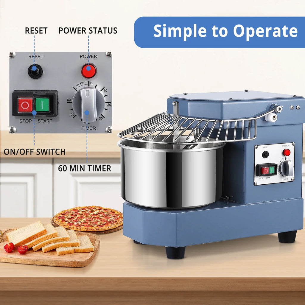 Commercial Dough Mixer, 8Qt Capacity, 450W Dual Rotating Dough Kneading Machine with Stainless Steel Bowl, Safety Shield, 110V N36888