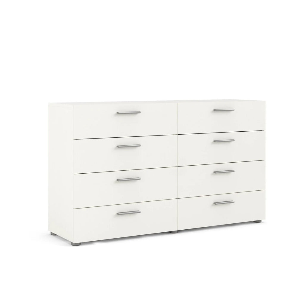 White 8 Drawer Double Dresser N95116