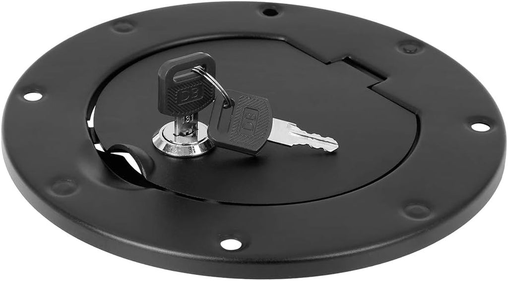 Black Locking Gas Cap Fuel Filler Door Cover Pack of 2 J1390