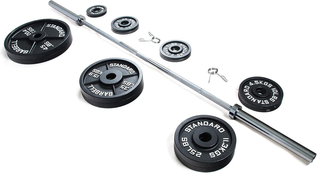300-Pound Cast Iron Olympic Weight Set with 7FT Olympic Barbell Z92429