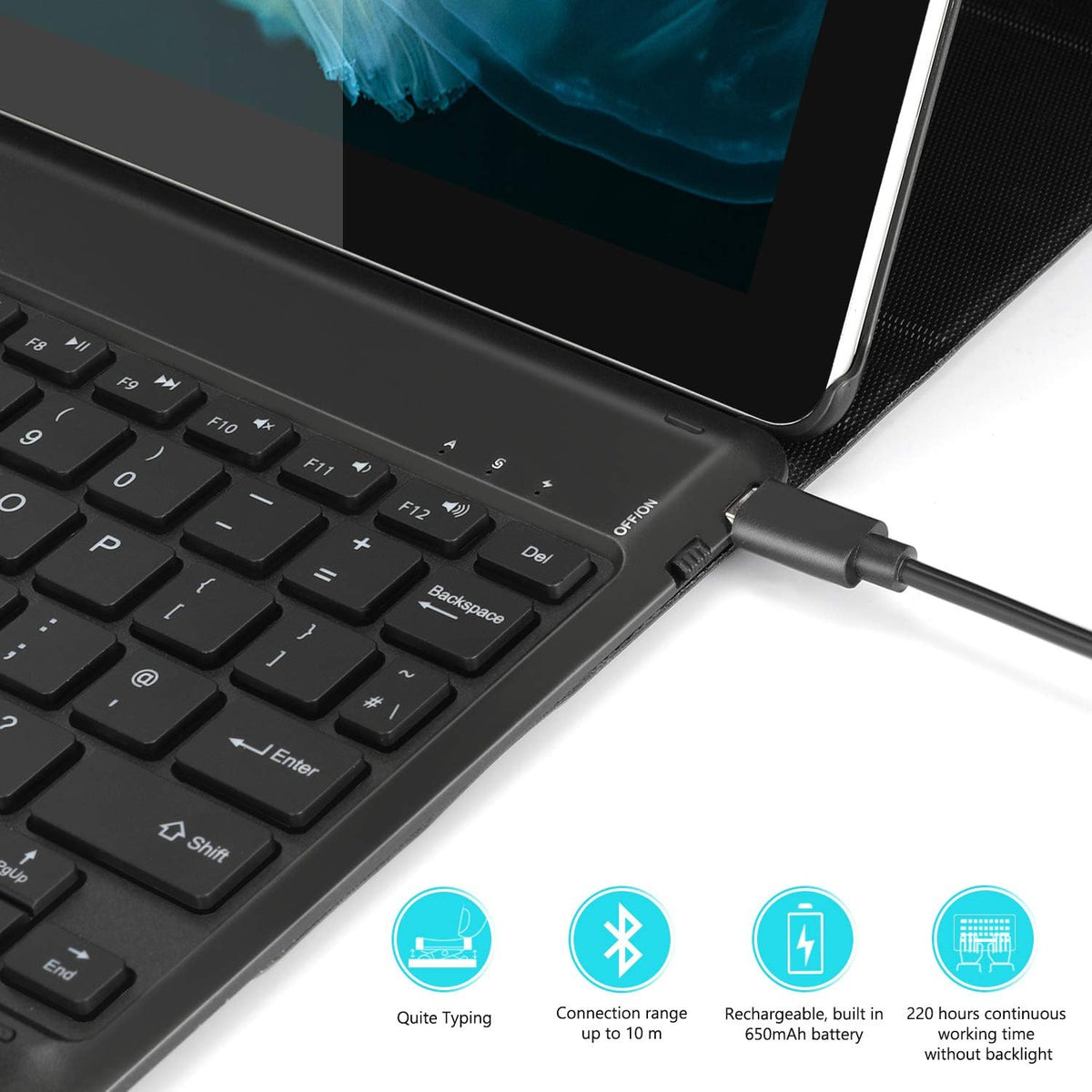 Bluetooth Backlit Keyboard Case with Cover S116
