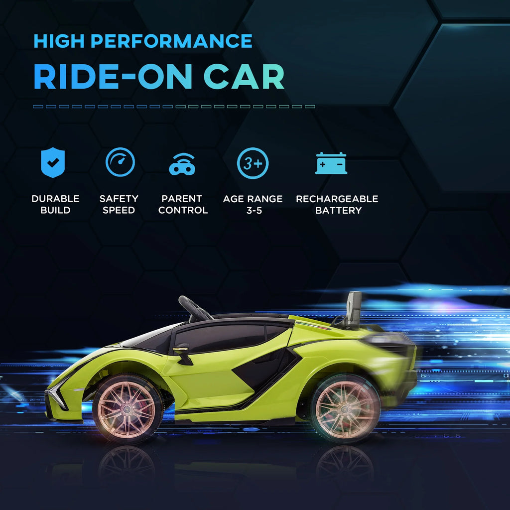 Green 12 V Electric Ride-On Car with Parent Remote Control T87856