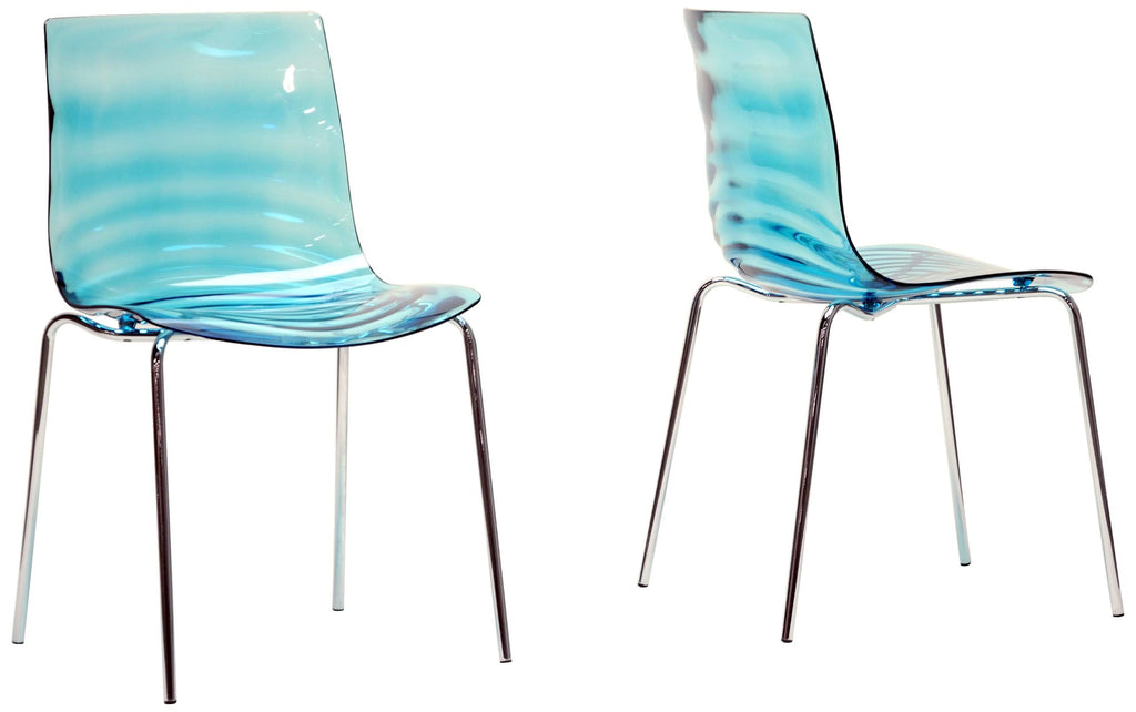 Blue Plastic Dining Chair (Set of 2) U85147