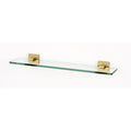 Satin Brass Glass Shelf with Brackets W660