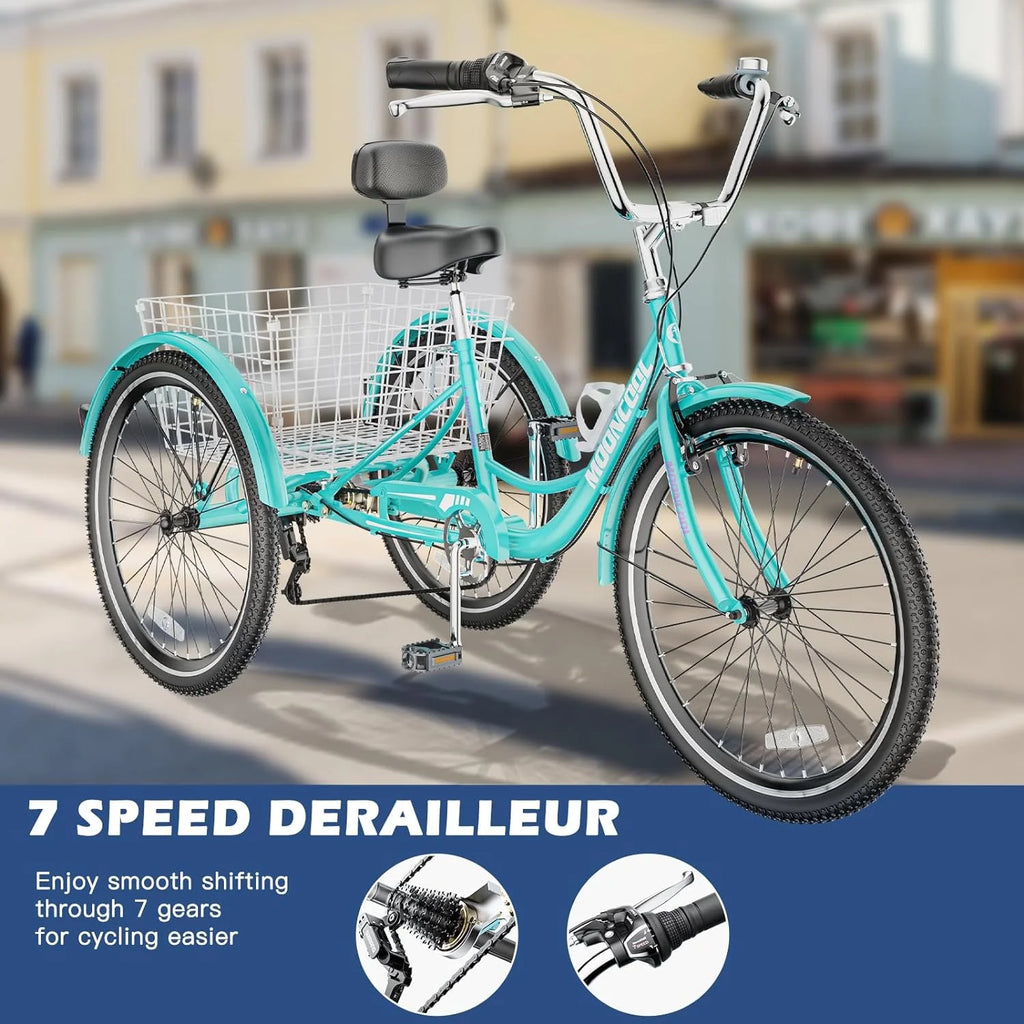 20/24/26 inch 7 Speed Adult Tricycle with Basket H677111