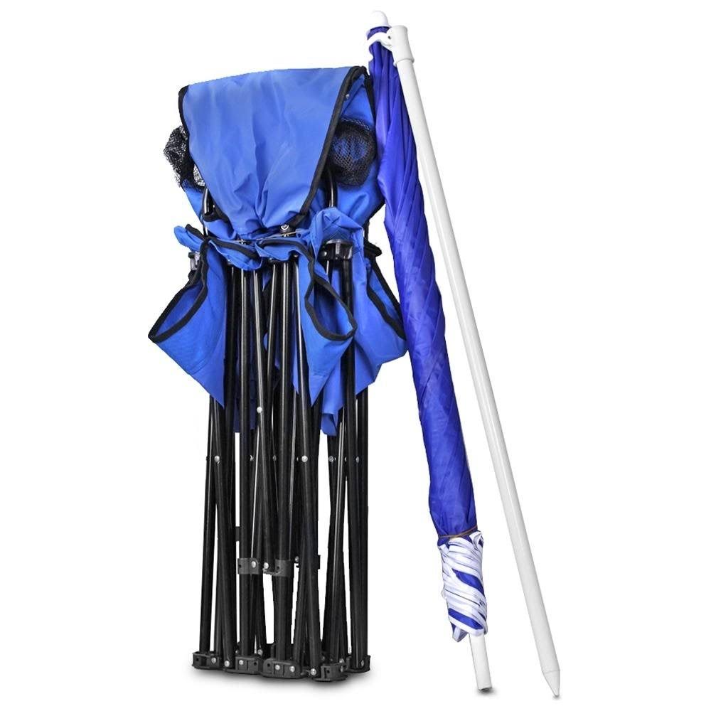 Blue Portable Double Folding Chair with Carry Case P989