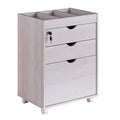 White Wood 3-Drawer File Cabinet V6070