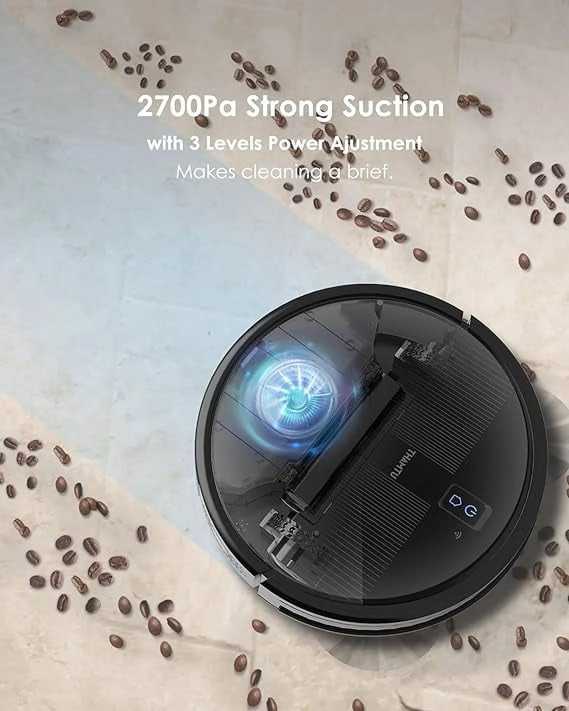 Black Robot Vacuum Cleaner 2700Pa K9486