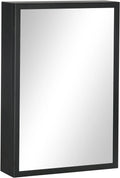 Black Wall-Mounted Stainless Steel Medicine Cabinet with Mirror A2641