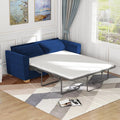 Blue Velvet Pull Out Sofa Bed with Foam Mattress P629