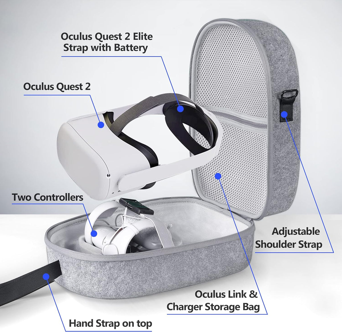 Hard Shell Carrying Case for Oculus Quest 2 Pack of 2 Z6050