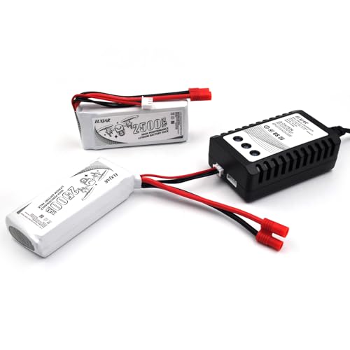 7.4V 2500mAh LiPo Battery with Banana Connector and B3 Charger J49739