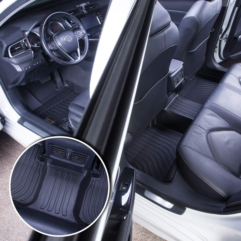 Black Floor Mats Liners Custom Fit Waterproof B2656