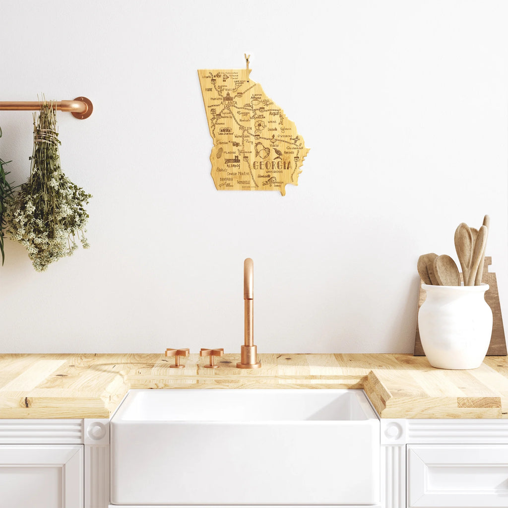 Georgia State Shaped Bamboo Cutting Board Q412394