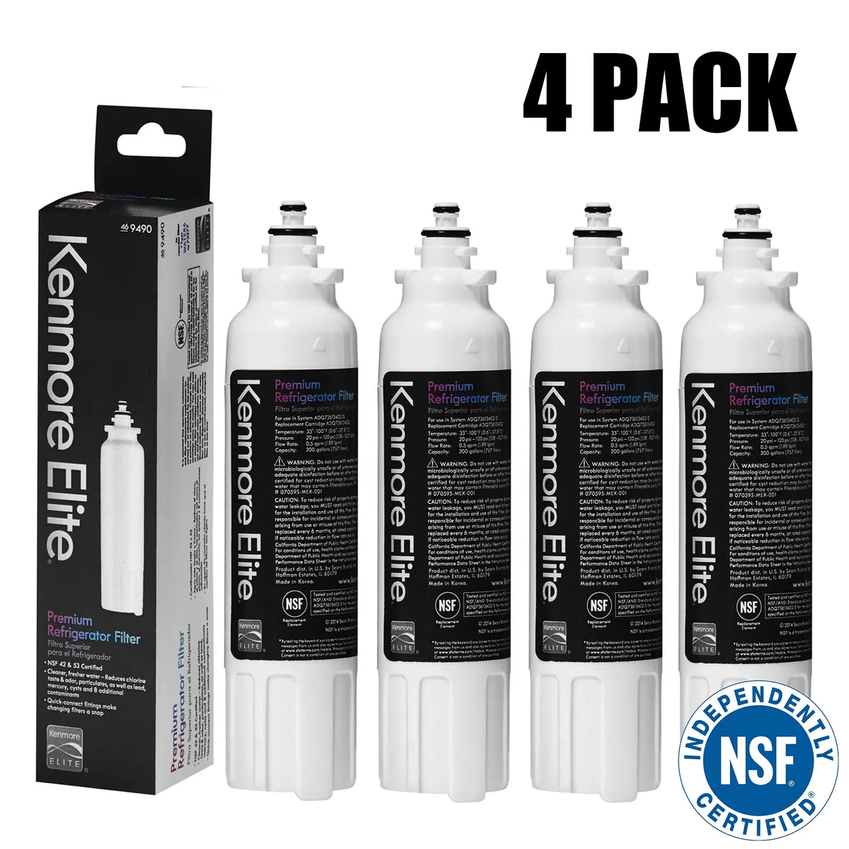 Refrigerator Water Filter 4 Pack W59316