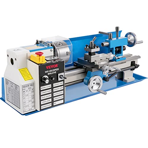 7"x14" 550W Variable Speed Metal Lathe with 3-jaw Chuck Digital Display G18757