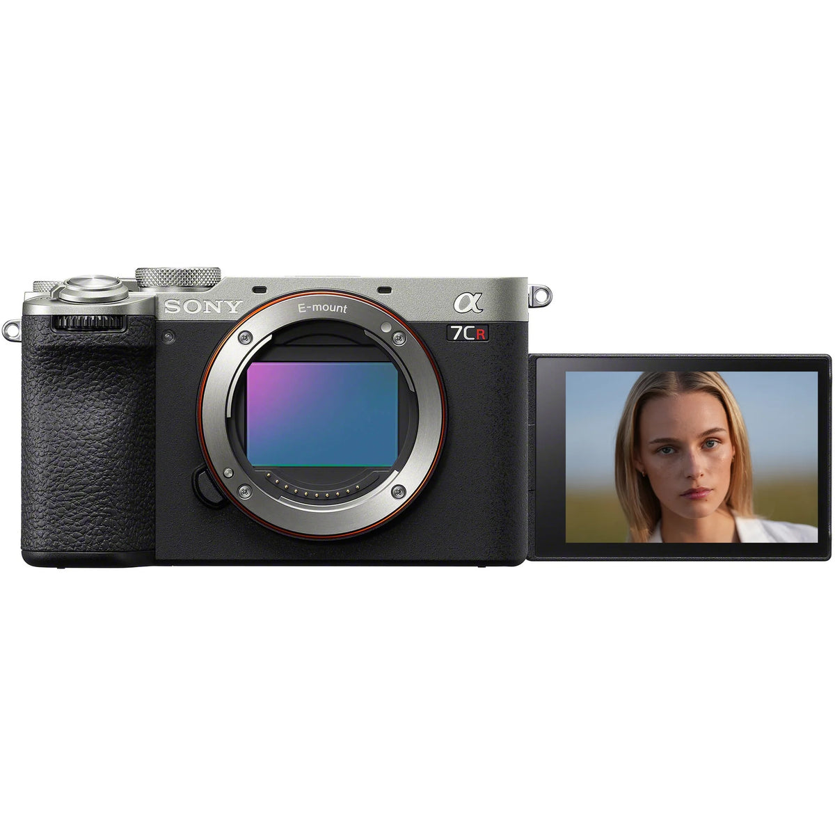 Silver Full Frame Mirrorless Interchangeable Lens Hybrid Camera Body with Photography Bag Case, Extra Battery, Charger, Tripod I885