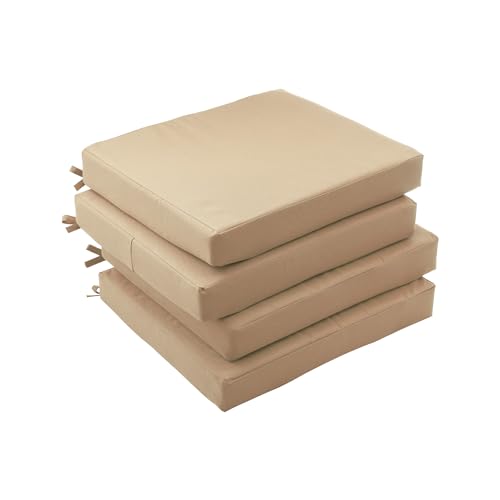 Outdoor Chair Cushions Set of 4, Waterproof Memory Foam Grey G597360