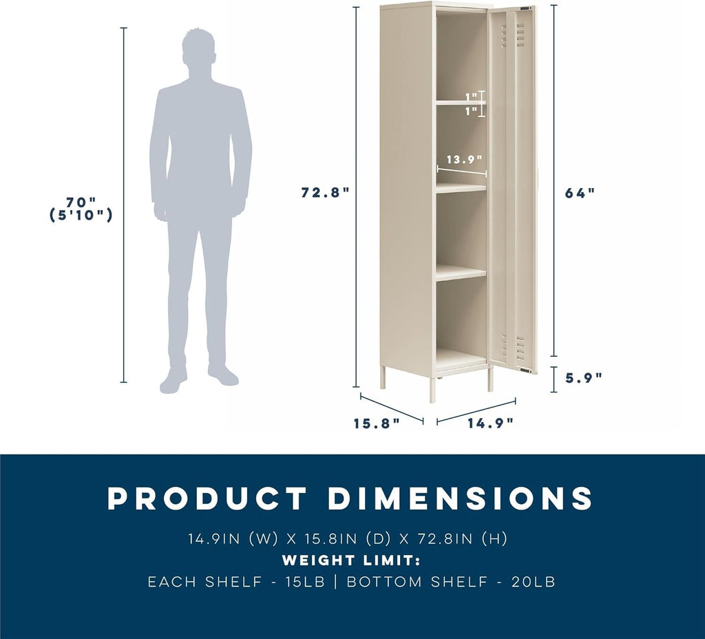 Parchment Metal Storage Cabinet Y326