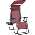 Black Zero Gravity Chair with Canopy and Cup Holder Z510072