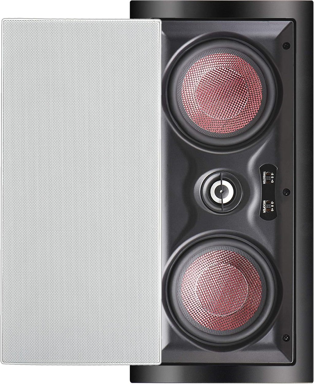 In Wall 8" Speakers Pair with Silk Dome Tweeter and Trimless Magnetic Grill X47632