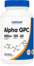 Alpha GPC 600mg 120 Vegetarian Capsules Non-GMO Gluten Free D5542