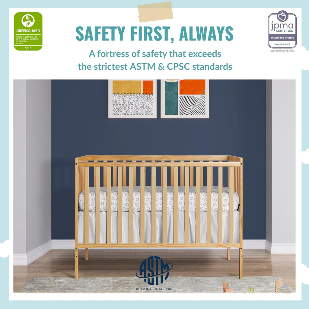 5-in-1 Convertible Crib with Changing Table in Natural O695
