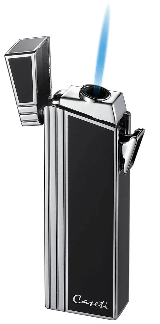 Black Lacquer Compact Torch Flame Lighter U6626
