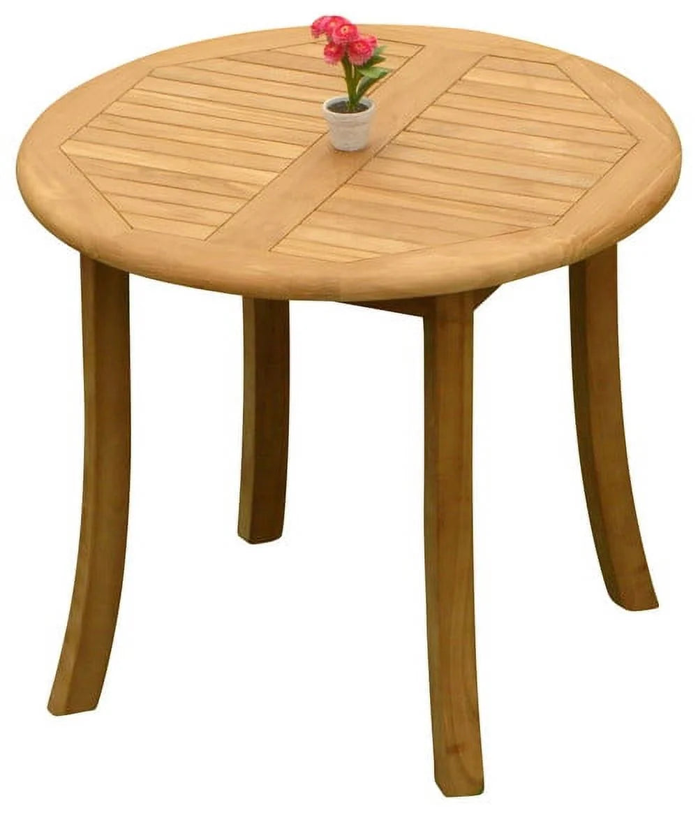 Grade-A Teak 5 Pc Dining Set with 36" Round Table and 4 Stacking Arm Chairs E66070