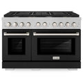 48 6.7 cu. ft. Gas Range with Convection Oven Stainless Steel Black Matte Doors I527953
