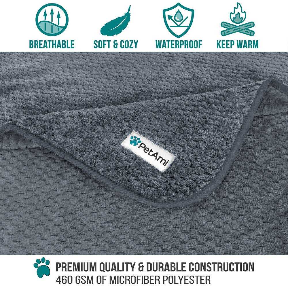 Sherpa Fleece Waterproof Waffle Cat Dog Blanket U382685