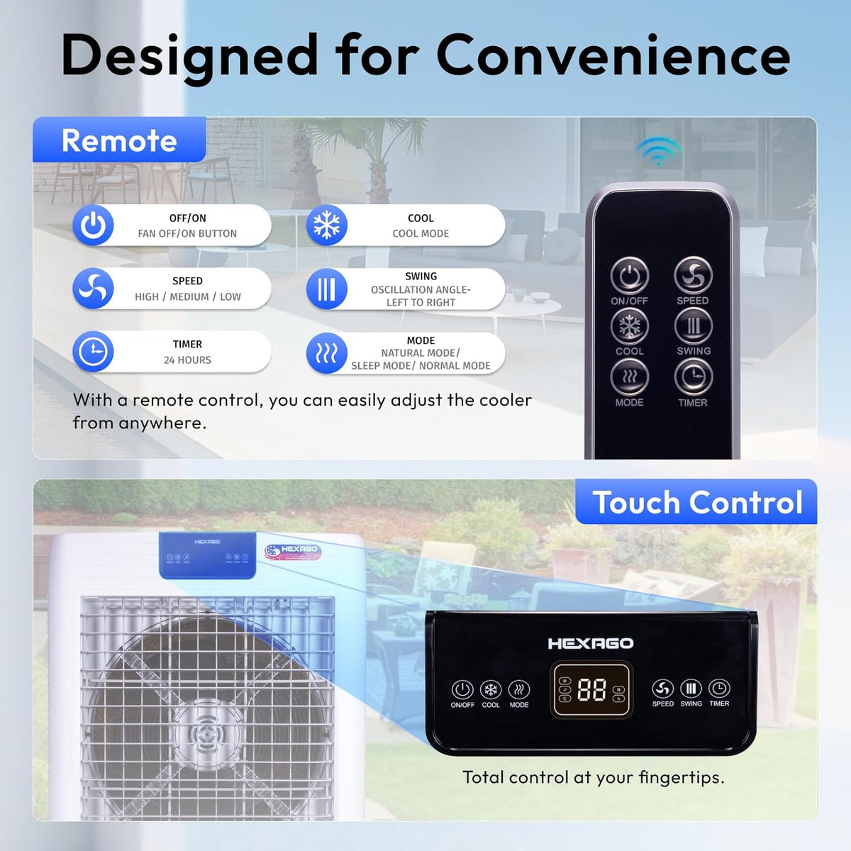 10000 CFM Evaporative Air Cooler with Remote Control S784601