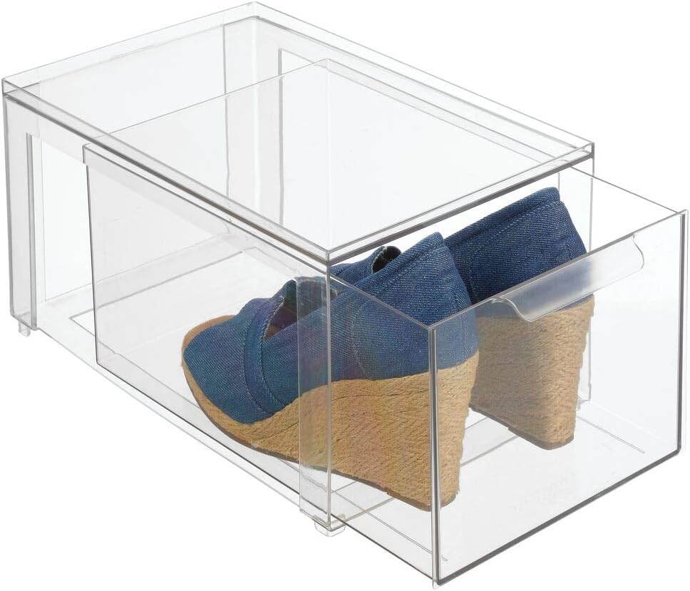 Clear 4 Pack Plastic Stackable Storage Drawer J754