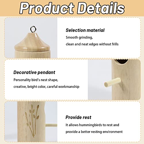 Wooden Hummingbird House for Outside Hanging 4.7 Inch T149391