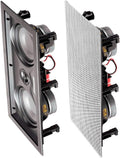 In Wall 8" Speakers Pair with Silk Dome Tweeter and Trimless Magnetic Grill X47632