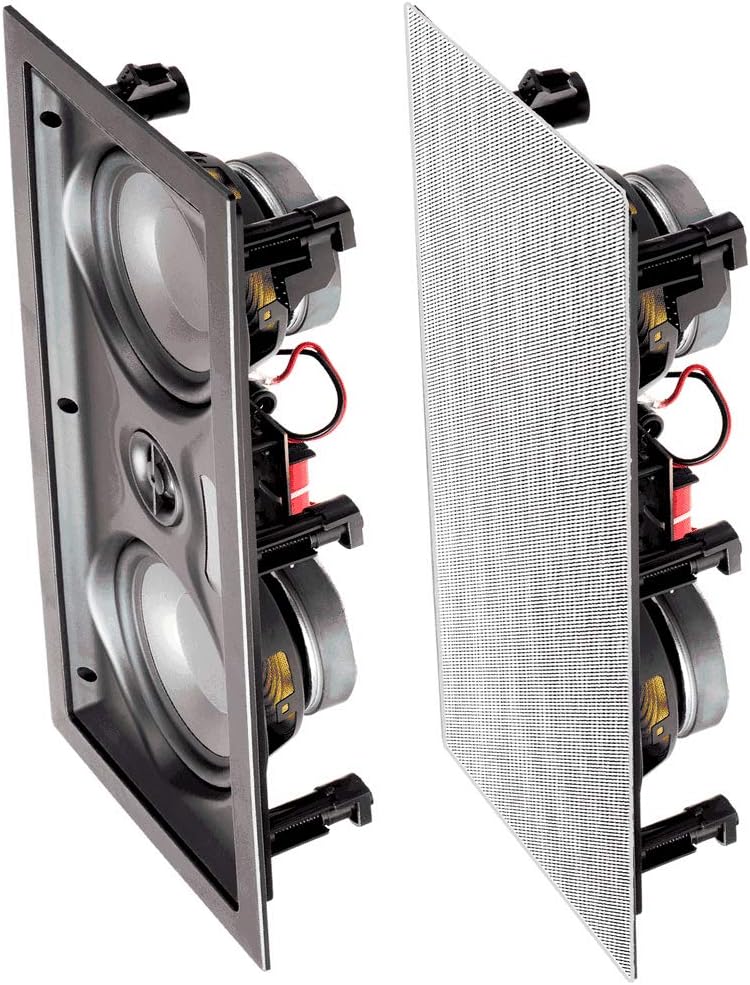 In Wall 8" Speakers Pair with Silk Dome Tweeter and Trimless Magnetic Grill X47632