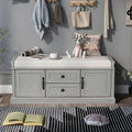 Wooden Storage Bench with 2 Drawers and 2 Cabinets C28962