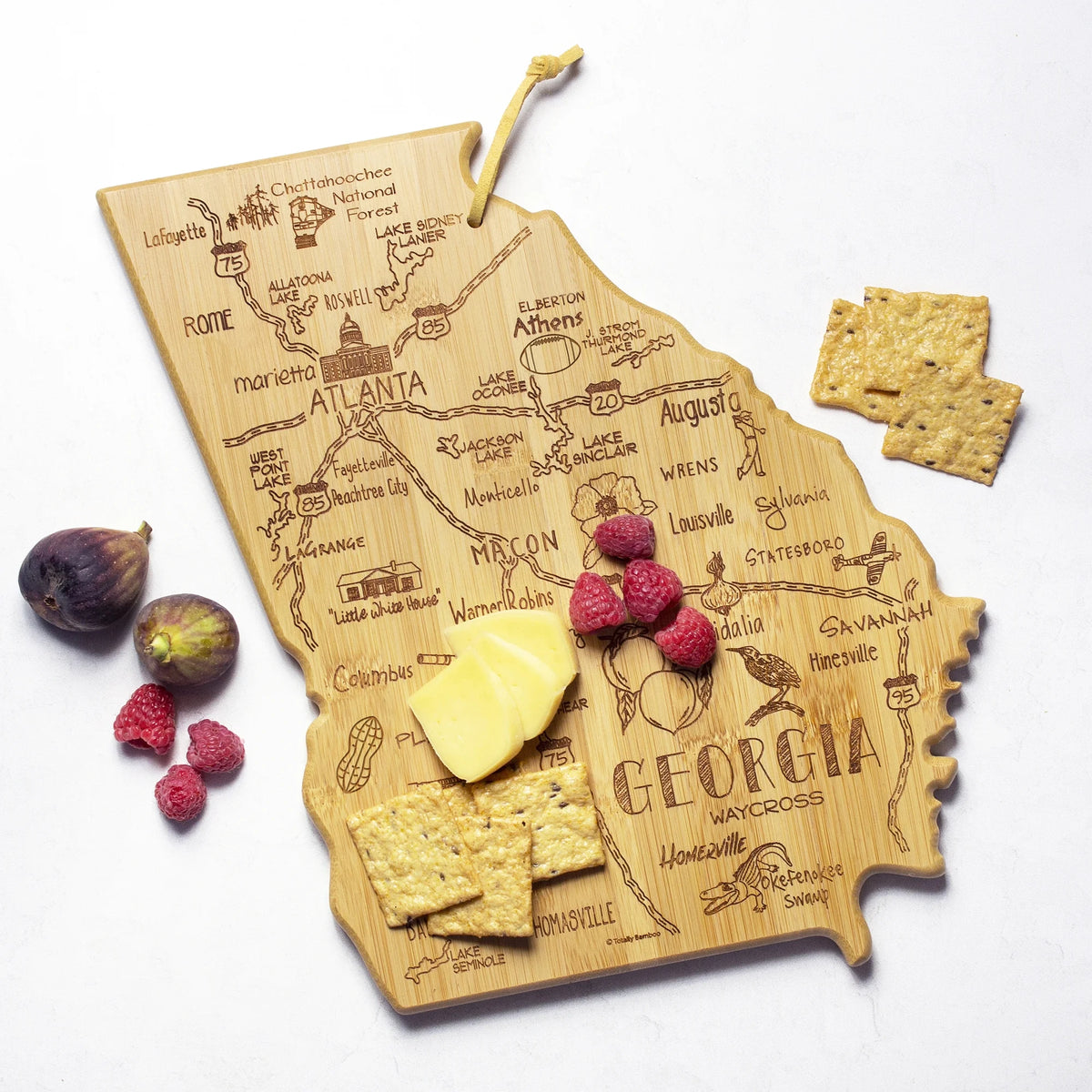 Georgia State Shaped Bamboo Cutting Board Q412394