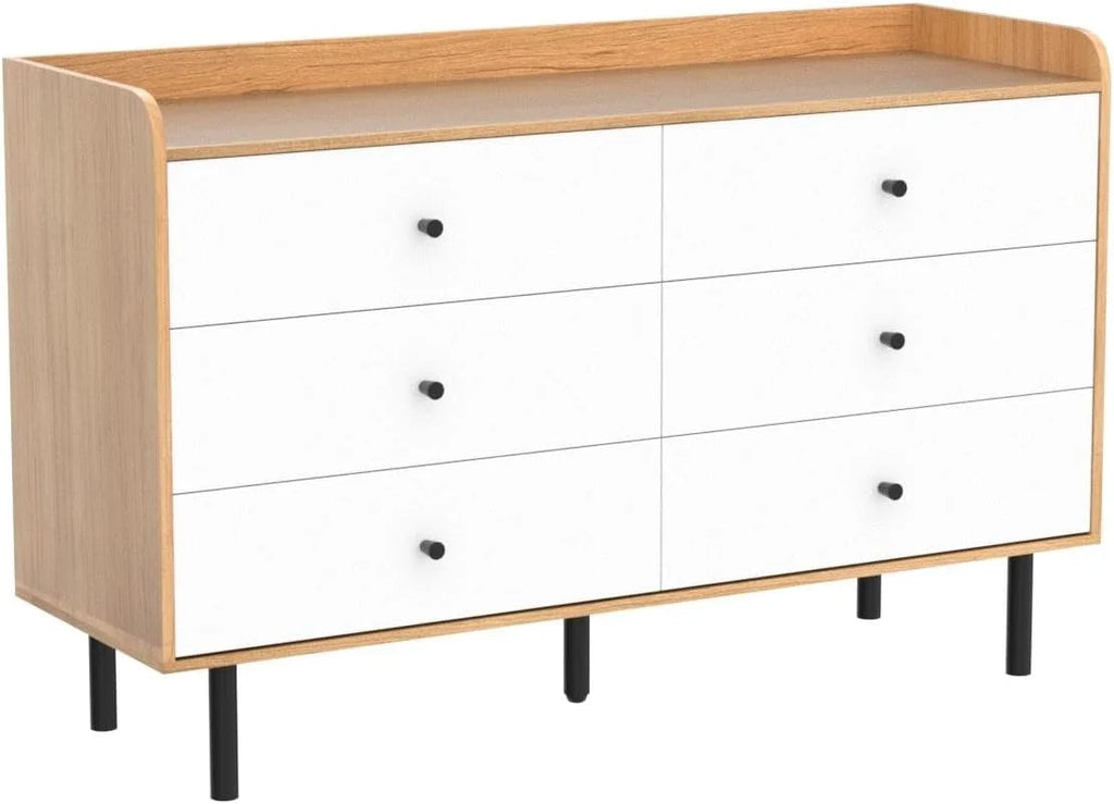 Black 6 Drawer Wood Dresser R506828