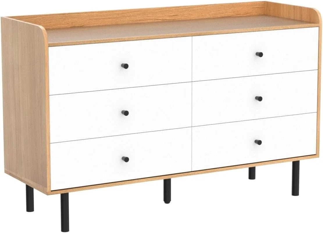 Black 6 Drawer Wood Dresser R506828