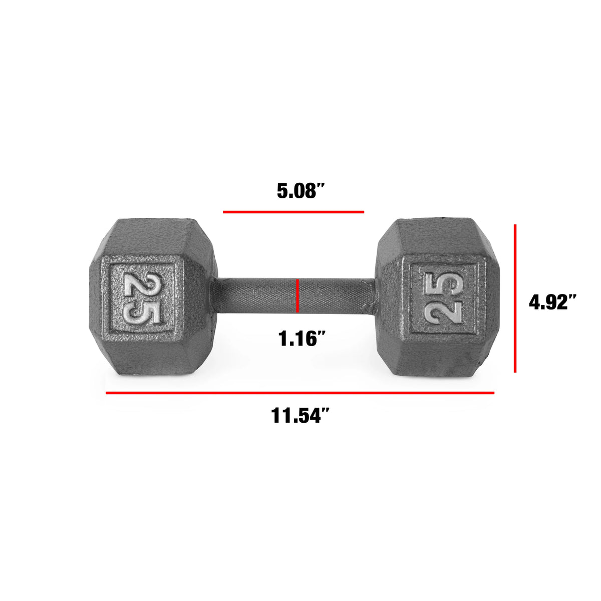 Cast Iron Dumbbell, 25 Lb. Pair P8964