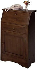 Secretary Desk with Cabinet Door, Fold-Down Table, Shelves, Walnut Finish Z91935