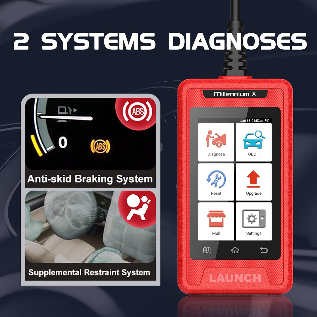 OBD2 Scanner Car Code Reader with 16 Reset Functions O19724