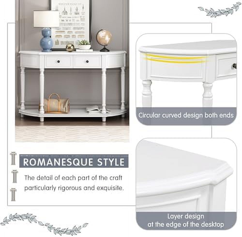 Navy Blue 3 Drawer Wood Console Table G47201