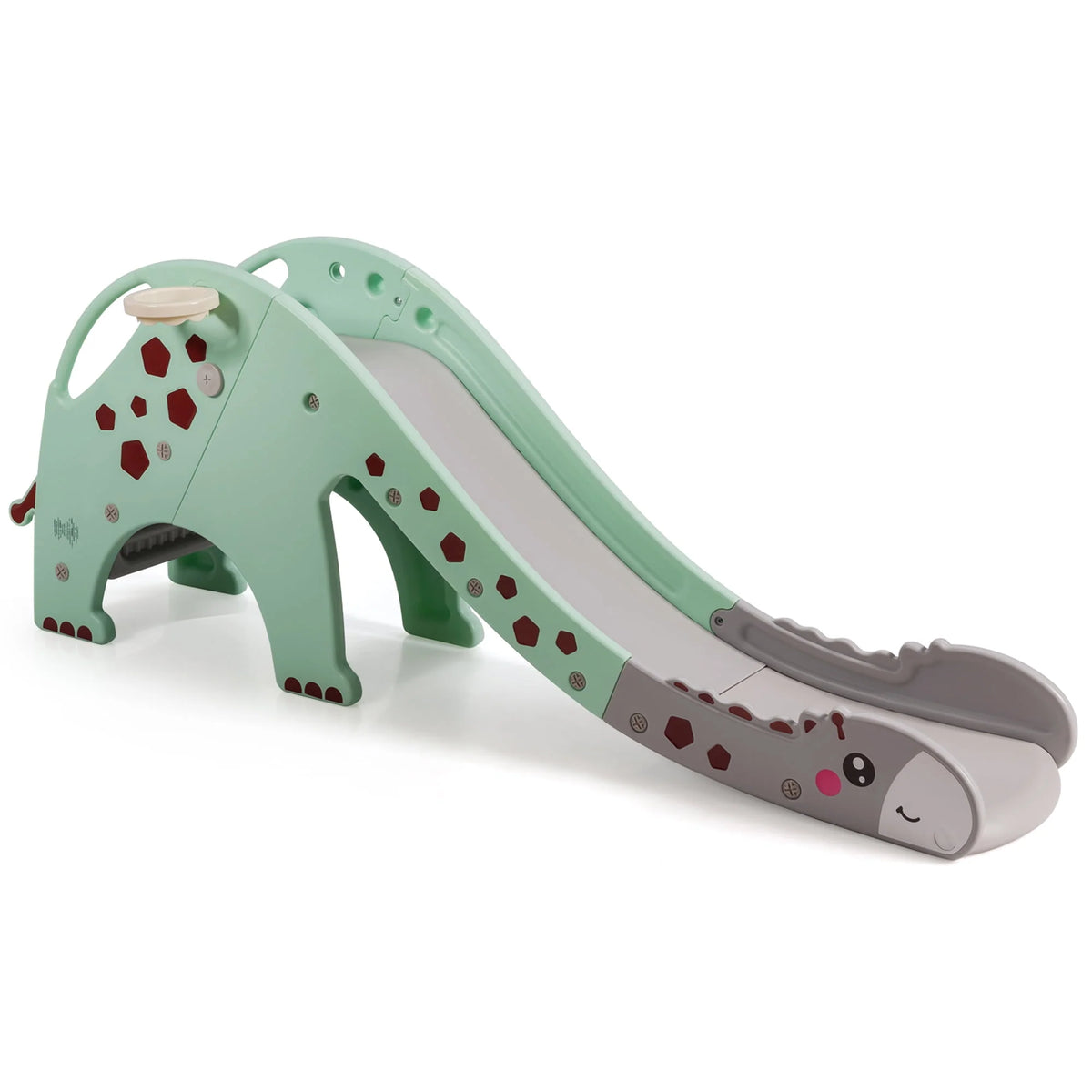 3 in 1 Kids Climber Slide Play Set with Basketball Hoop Green L63907